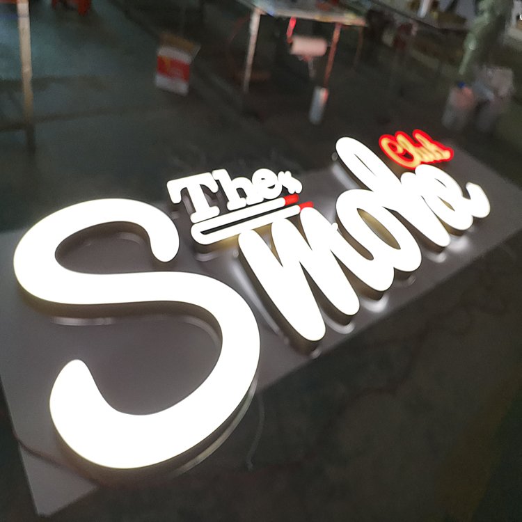 Business LED Sign Frontlit Letters Custom Signage Stainless Steel acrylic 3D letter light logo custom led sign for business