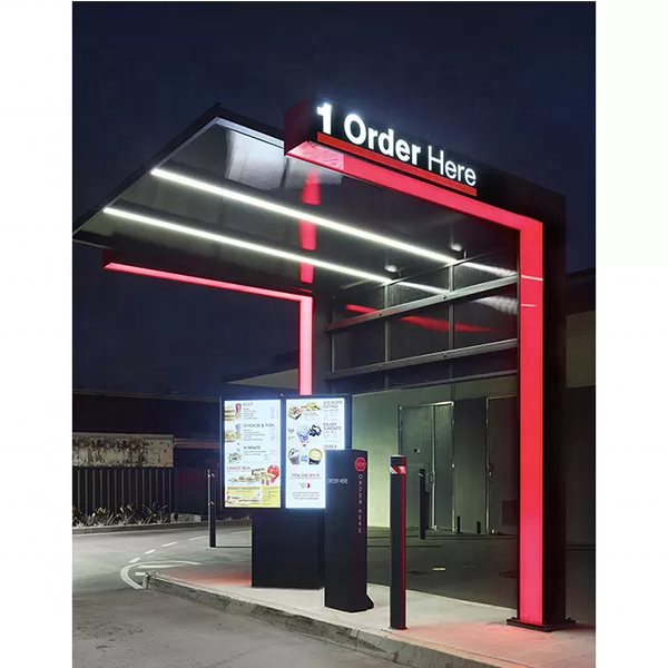 Customization Outdoor Drive Thru System solution 49 55 inch LCD digital signage Menu Board Advertising Screen