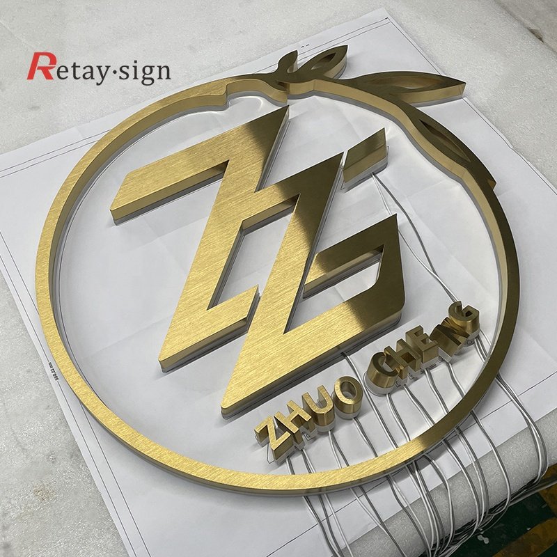 Advertising outdoor business wall logo board signage 3d led lights backlit channel letter sign