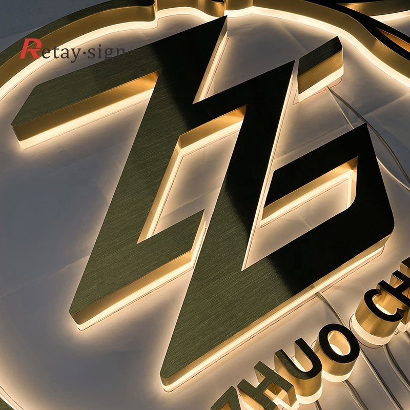 Advertising outdoor business wall logo board signage 3d led lights backlit channel letter sign