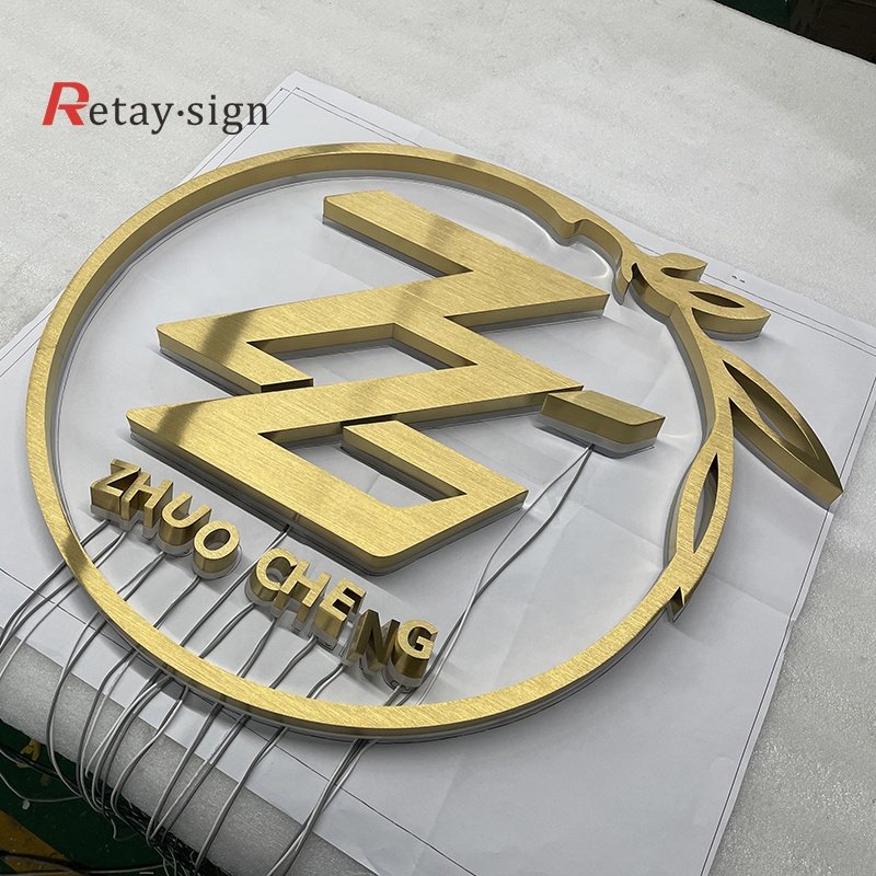 Advertising outdoor business wall logo board signage 3d led lights backlit channel letter sign