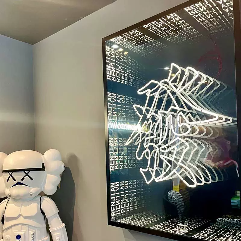 Customization Indoor Led Floor Panel Display Screen Hardened Glass Unlimited Abyss Mirror Decorative Light Box