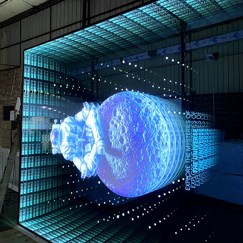 Customization Indoor Led Floor Panel Display Screen Hardened Glass Unlimited Abyss Mirror Decorative Light Box