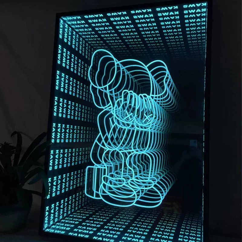 Customization Indoor Led Floor Panel Display Screen Hardened Glass Unlimited Abyss Mirror Decorative Light Box