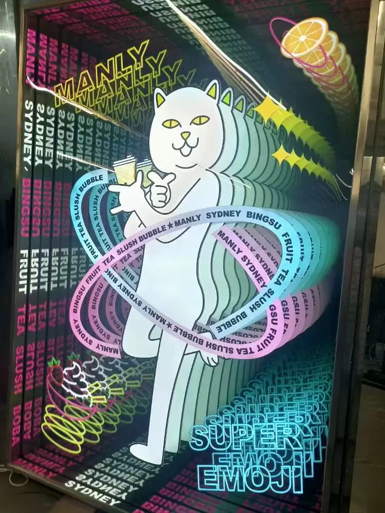 Customization Indoor Led Floor Panel Display Screen Hardened Glass Unlimited Abyss Mirror Decorative Light Box