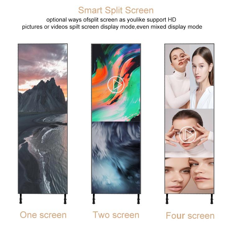 Indoor 640*1920mm Advertising Led Poster P2 P2.5 P3 Hd Modules 3g 4g Wifi Smart Led Mirror Poster
