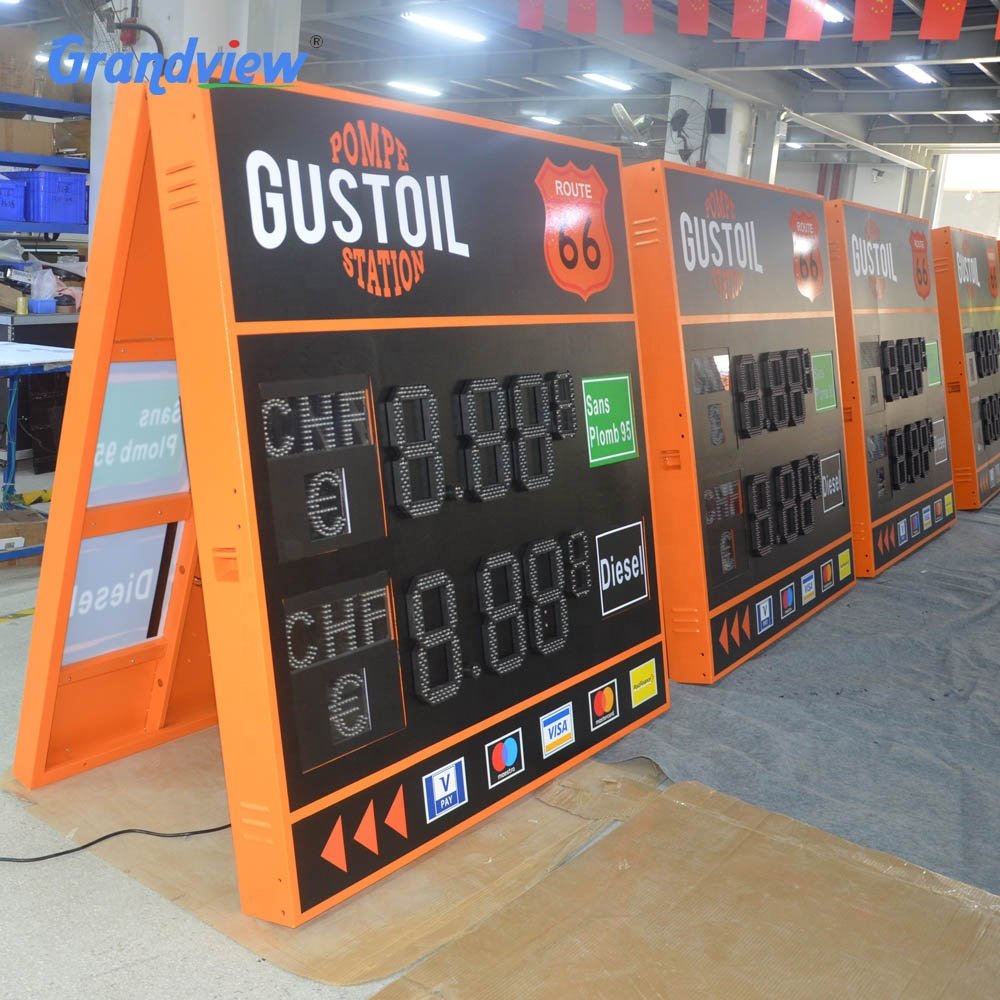 12" Digital LED gas price signs, 7 Segment LED Display for Gas Station Advertising