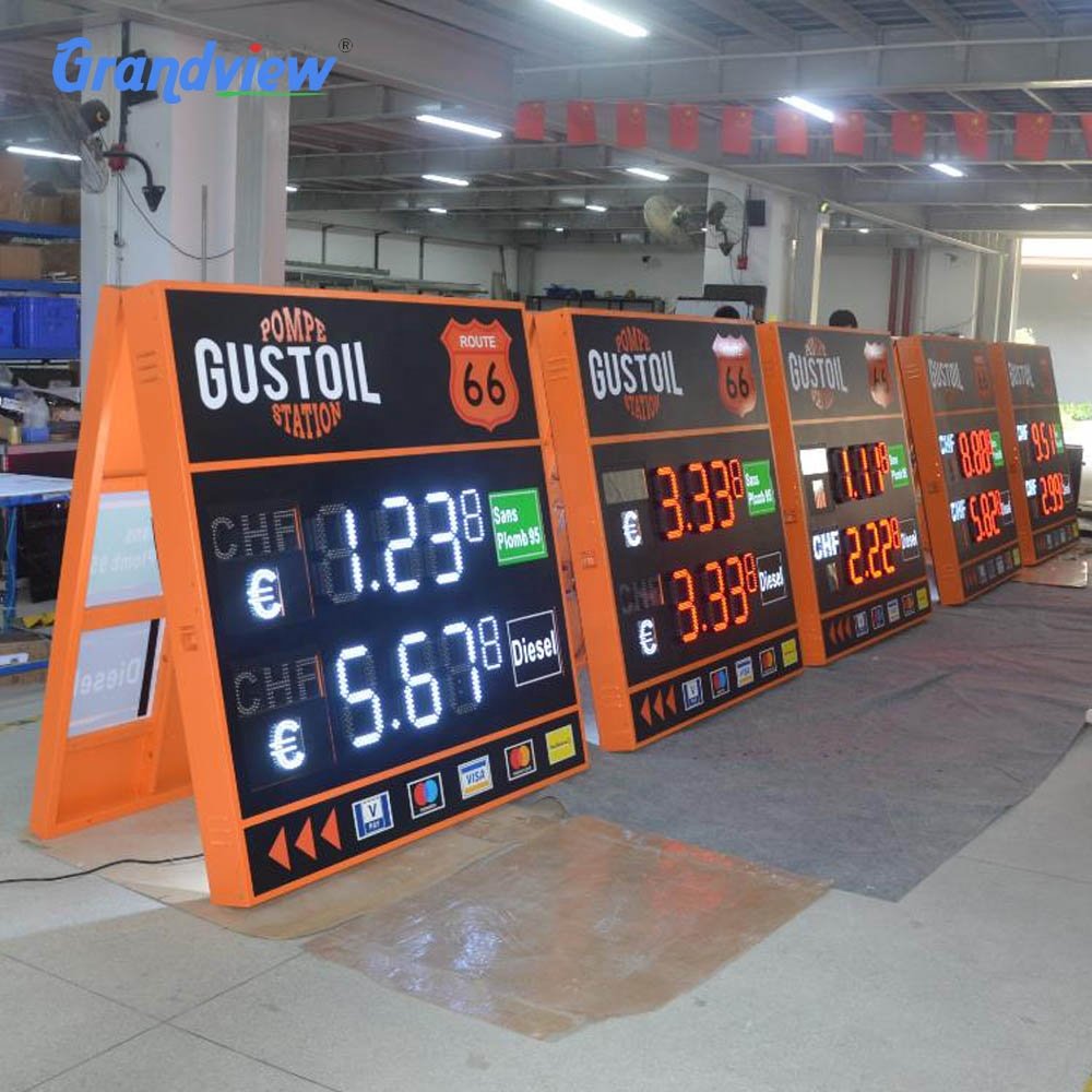 12" Digital LED gas price signs, 7 Segment LED Display for Gas Station Advertising