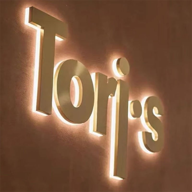 Outdoor Backlit Stainless Steel Letters Wholesale Metal 3D Acrylic Letter Logo Metal Signs Logo Stainless Custom Sign Board