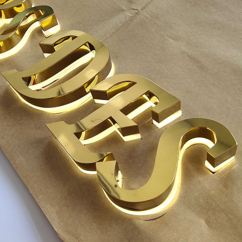 Outdoor Backlit Stainless Steel Letters Wholesale Metal 3D Acrylic Letter Logo Metal Signs Logo Stainless Custom Sign Board