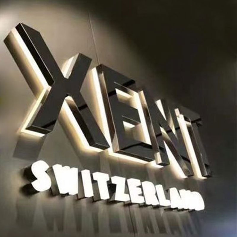 Outdoor Backlit Stainless Steel Letters Wholesale Metal 3D Acrylic Letter Logo Metal Signs Logo Stainless Custom Sign Board