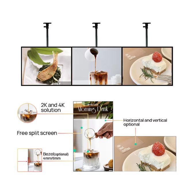OMD OEM Mounted 8mm TFT Screen 32inch Wall LCD Panel Restaurant LCD Advertising Display Digital Signage Menu Board