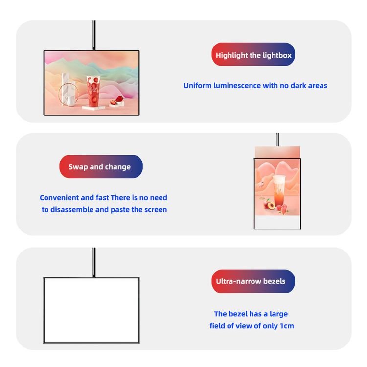Excellent quality advertising promotions Ultra-thin light box Led Restaurant Menu Board Advertising Poster Display