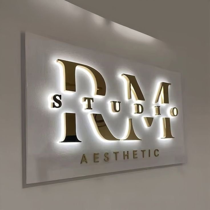 illumination led sign board outdoor advertising business name sign custom metal wall logo sign