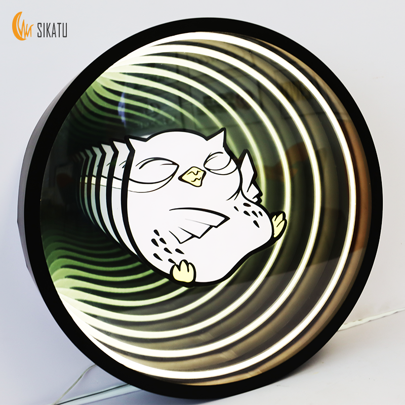 Custom Tempered Glass 3D Holographic Extended Effect Abyss Magic Infinity Mirror Commercial LED Advertising Luxury Light Box