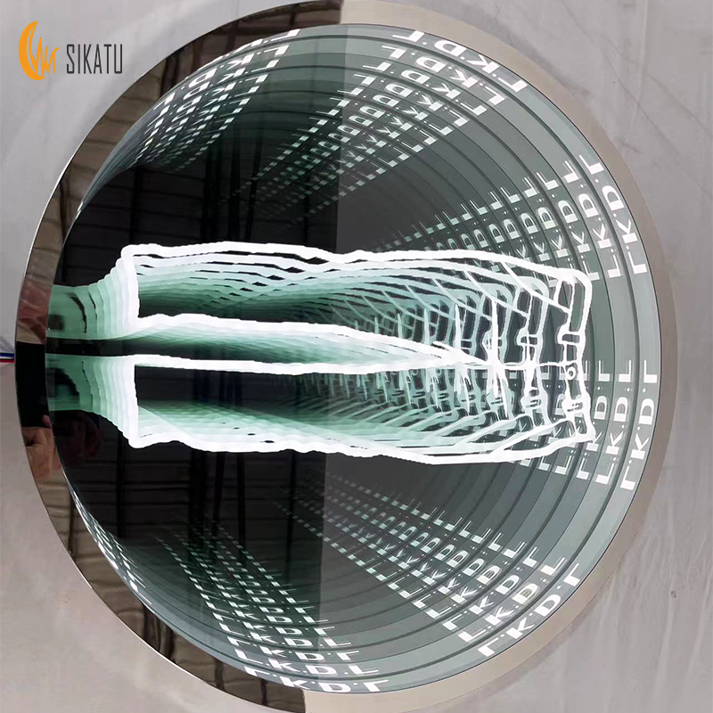 Custom Tempered Glass 3D Holographic Extended Effect Abyss Magic Infinity Mirror Commercial LED Advertising Luxury Light Box