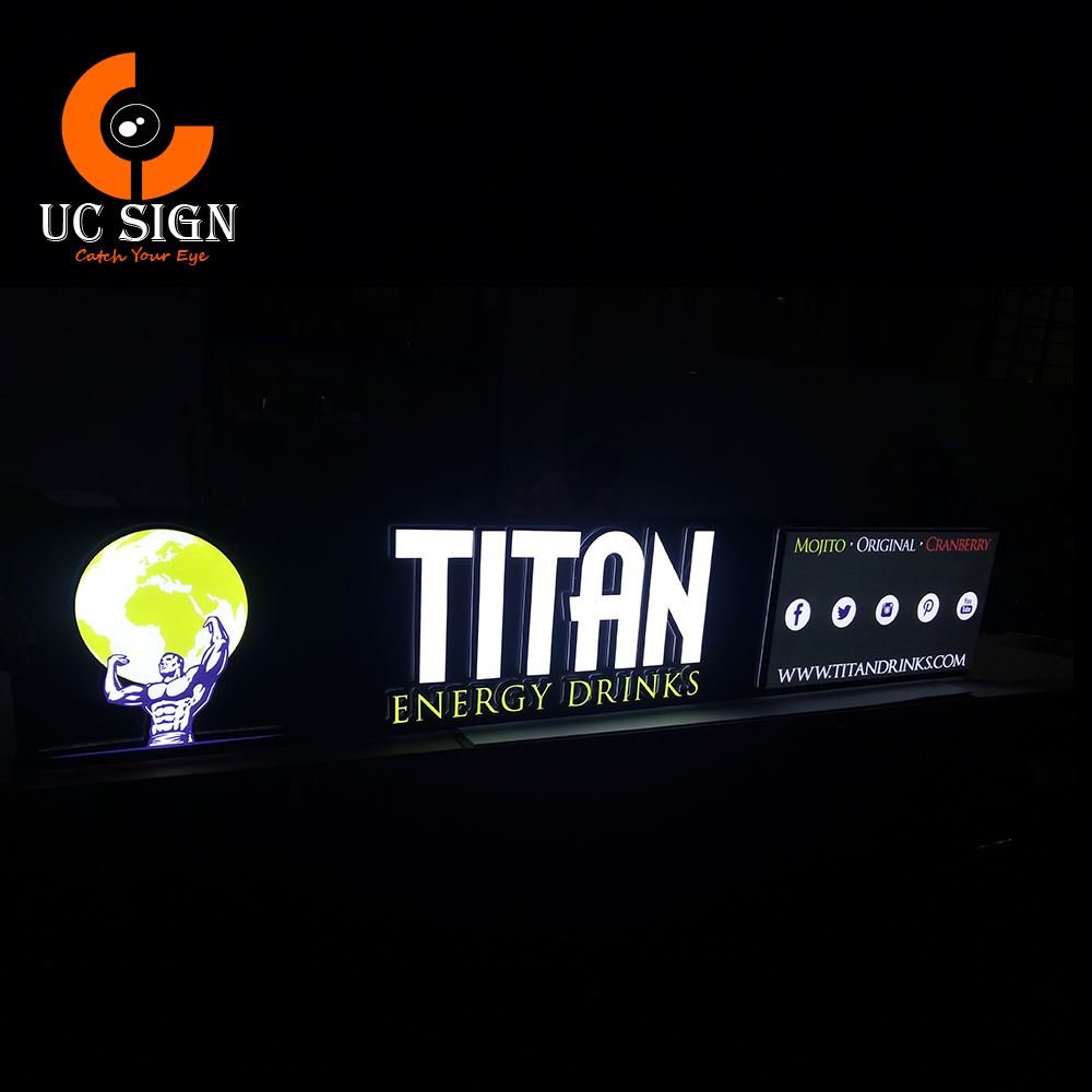 3D polished advertising fascia board mini led sign board