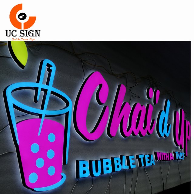 3D polished advertising fascia board mini led sign board