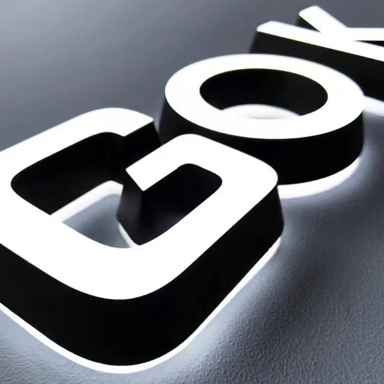 Custom shop sign board outdoor advertising led illuminated letter signs for business