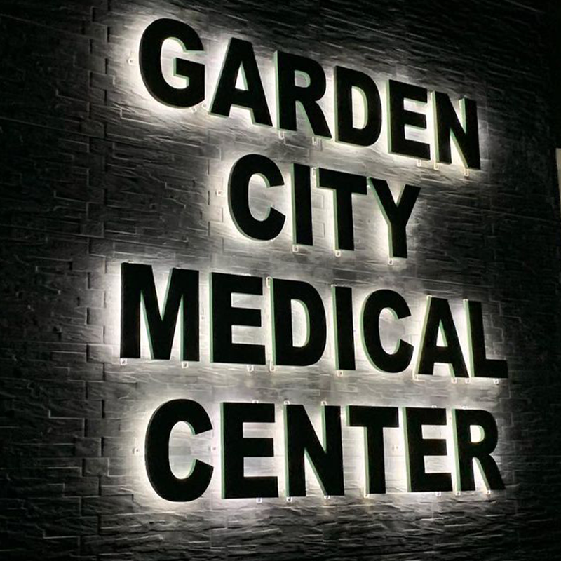 Outdoor Illuminated Back Lit Stainless Steel Advertising Board PC Acrylic 3D Letters LED Illuminated Sign