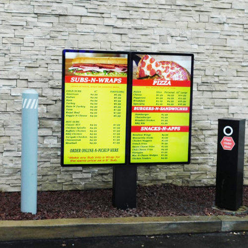 43 49 55 Inch Ultra-Thin Ip66 Waterproof Drive Thru Menu Board Lcd High Brightness Outdoor Advertising Panel For Business
