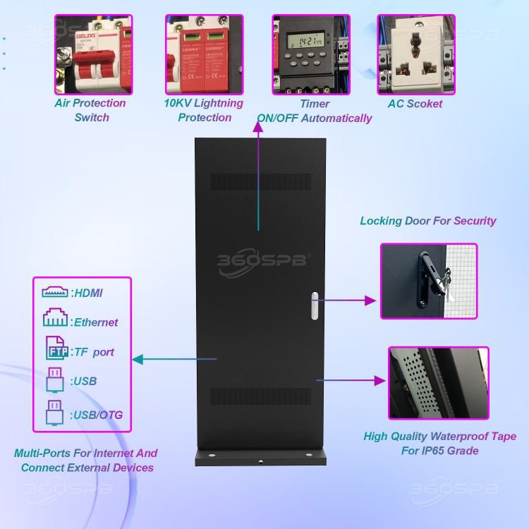 360SPB OFS75B 75 Inch Battery Outdoor Digital Lcd Advertising Signage Video Wall Board Panel Digital Signage Poster