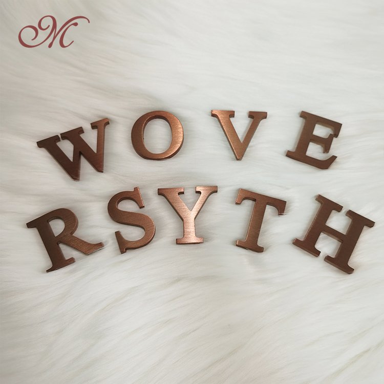 Custom rose gold metal signs retro vintage brushed signal sign office house number warning sign board