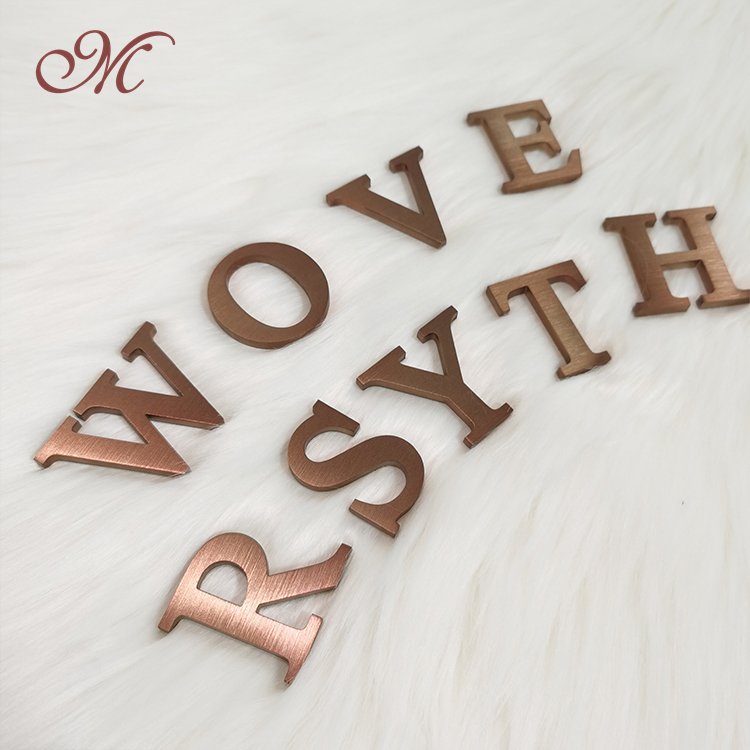 Custom rose gold metal signs retro vintage brushed signal sign office house number warning sign board