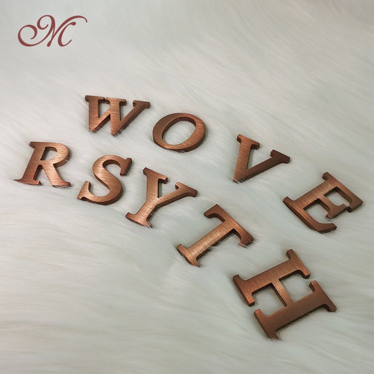 Custom rose gold metal signs retro vintage brushed signal sign office house number warning sign board