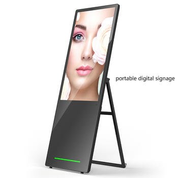 1920*1080 Battery Powered in Store Advertising Board Display Restaurant Mobile Moveable Portable Digital Signage