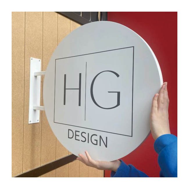 Modern Metal Store Signs Custom Outdoor Shop Wall Hanging Advertising Business Sign Advertising led Boards Round Blade Sign