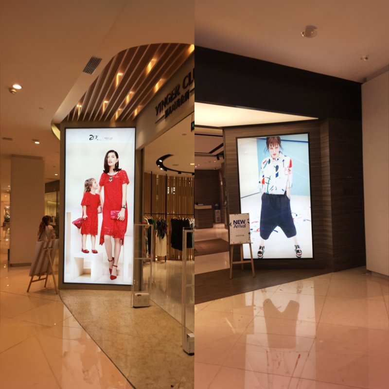 Custom Slim Wall Mount Indoor Advertising Boards Aluminum Lightbox Frame Magnetic for A1 size
