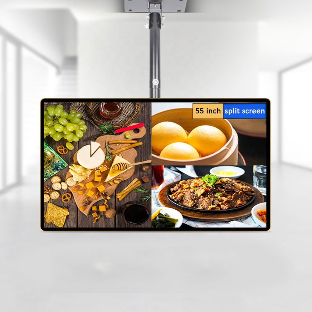 Hanging 32/43/55 Inch Catering Milk Tea Shop Narrow Side Wall-mounted HD LCD Screen Network Digital Signage advertising Display
