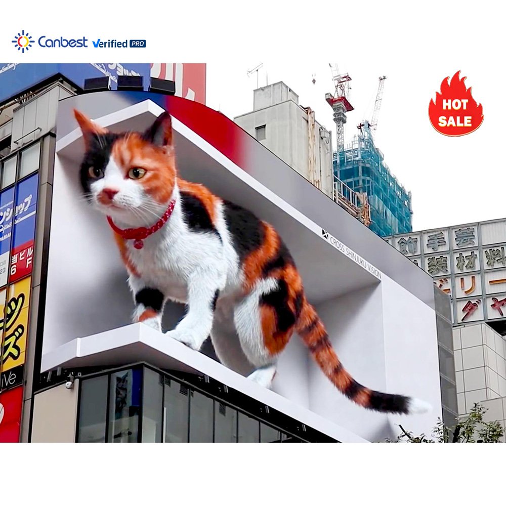 Vallas Led Vision Display Outdoor 4D Big Screen Aluminium Advertisement Sign Board Panel In Europe For 3D Virtual Billboard