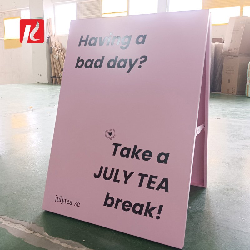 Kexian Custom Outdoor Business Double Sided Sidewalk Sign Stand Metal Estate Sign A Frame Sign Board