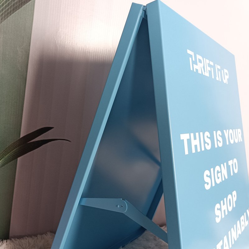 Kexian Custom Outdoor Business Double Sided Sidewalk Sign Stand Metal Estate Sign A Frame Sign Board