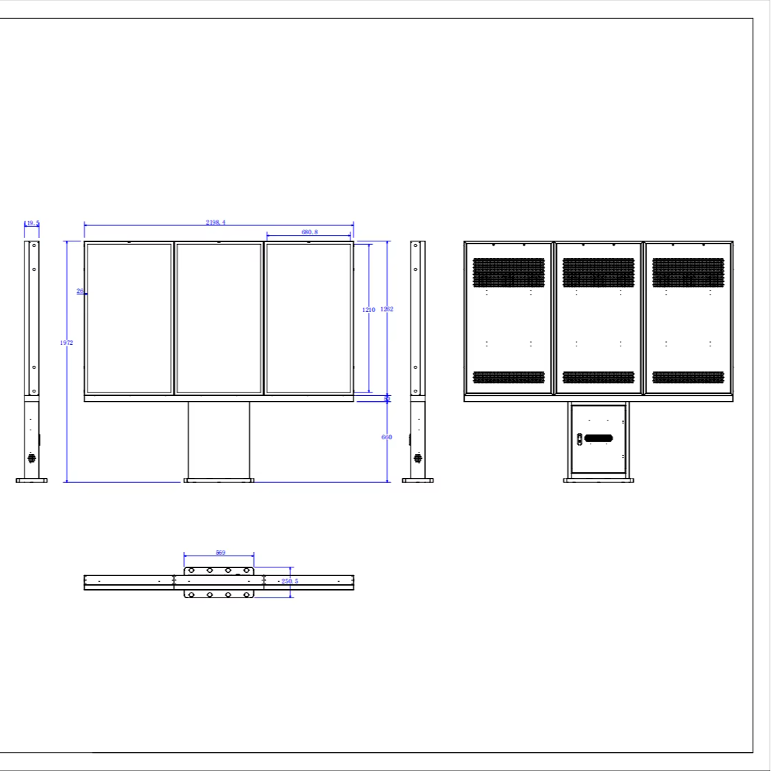 Dual Screen 55 Inch Outdoor Lcd Advertising Digital Drive Thru Menu Boards Lcd Digital Signage Display Kiosk For Restaurants