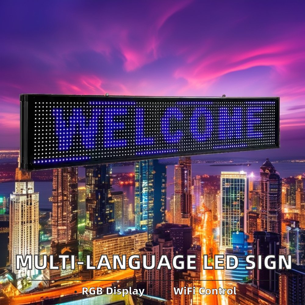 Indoor/Outdoor P10mm LED Moving Text Sign Display IP65 Multi-language Supported Elevator LED Message Board OEM Agency SDK