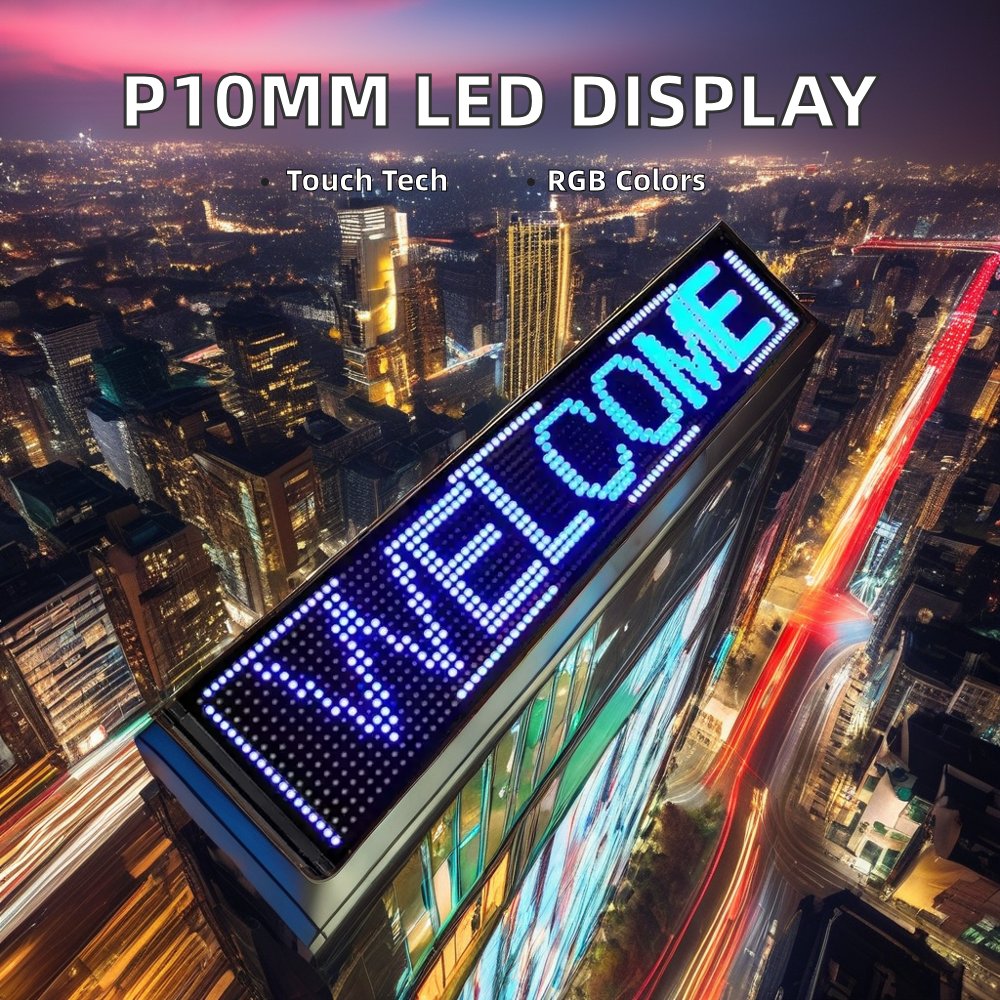 Indoor/Outdoor P10mm LED Moving Text Sign Display IP65 Multi-language Supported Elevator LED Message Board OEM Agency SDK