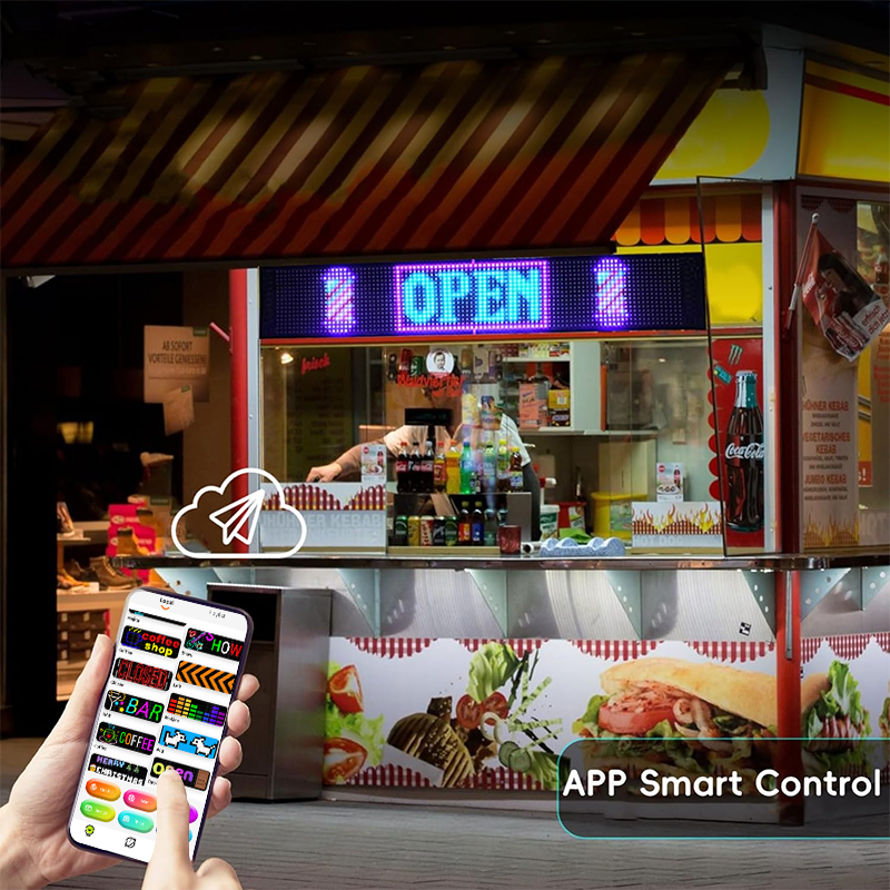 Transparent Flexible LED Sign Board Programmable Messages Digital Signage and Displays Shop Car Window Matrix LED Screen Panel