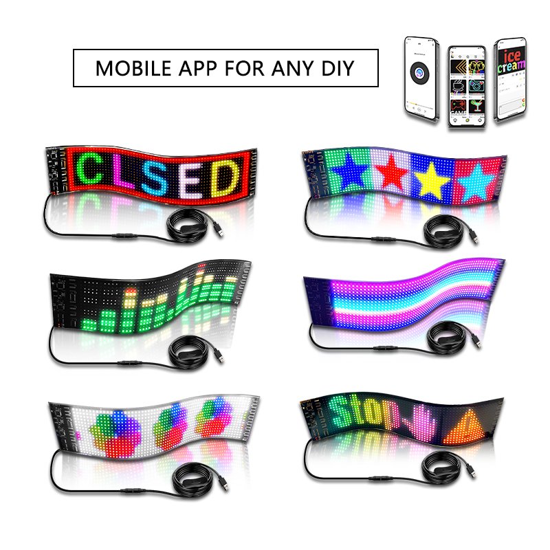 Programmable Scrolling LED sign board folding LED Message Module custom mobile APP control Flexible LED display
