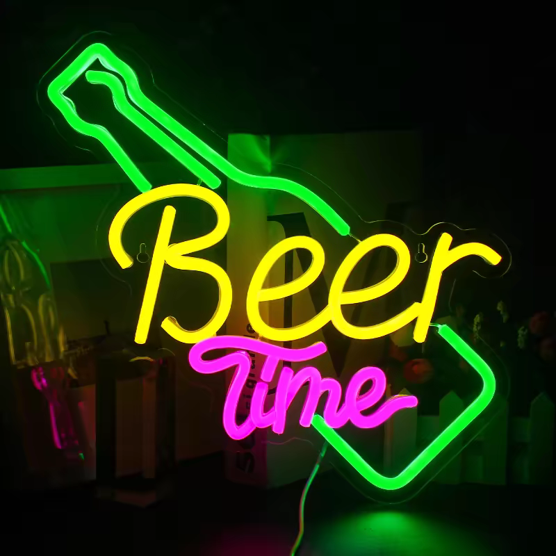 Unique PLED design Clear Acrylic Board Flex LED Neon Sign Advertising indoor outdoor home party