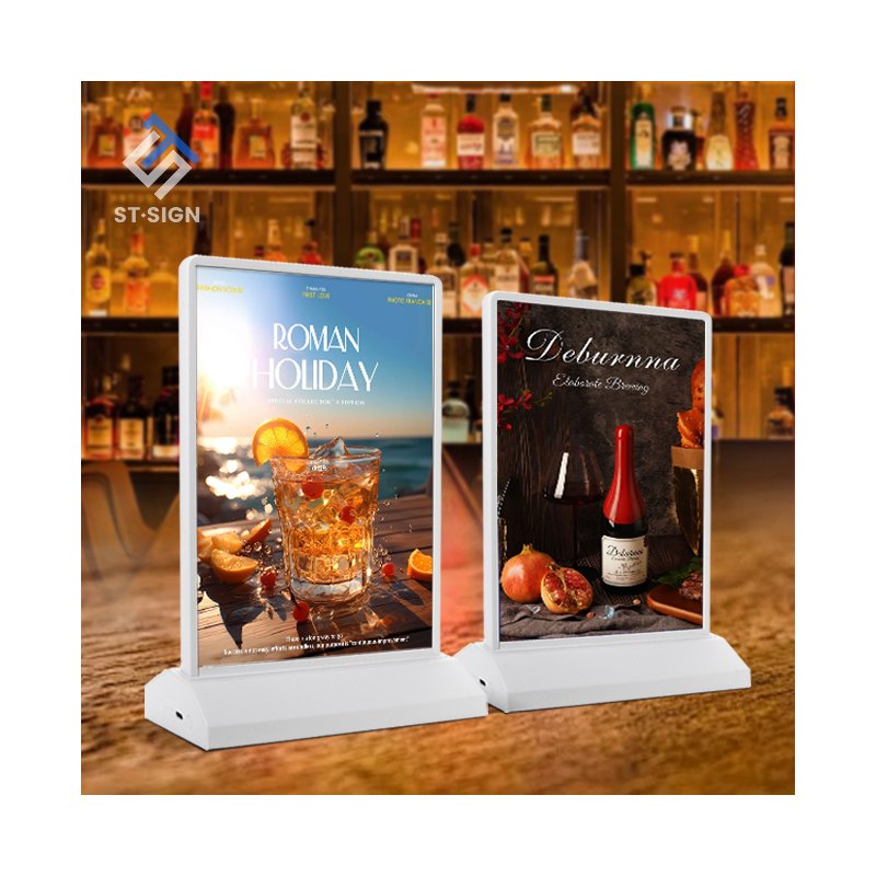 A4/A5 Rechargeable Desktop Light Box Rectangle-shaped Advertising and Menu Board with Battery for Table Use
