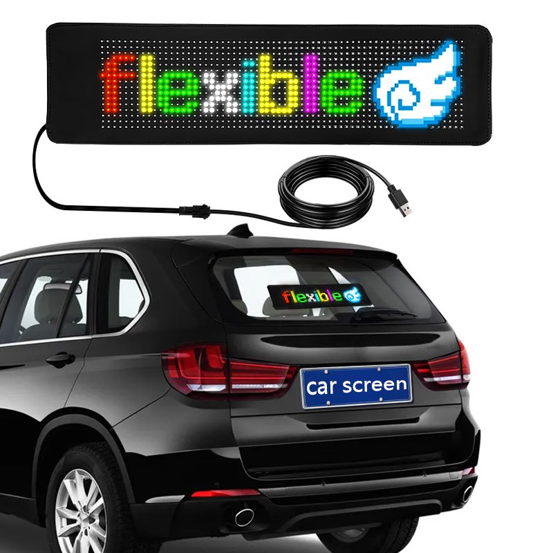 Smart app programmable led flexible film display car window advertising light led display board