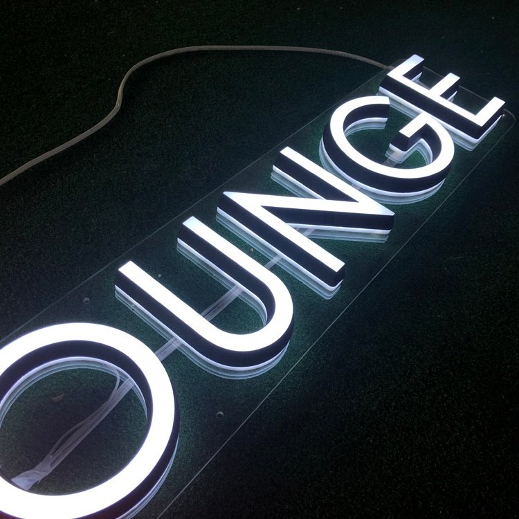 Custom Office Boutique Acrylic Letter Sign Led Raised Letter Led Sign Wall Logo Letter Brand Signage 3d led Sign for business