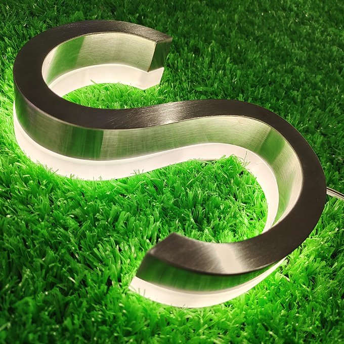 Custom Gold 3d logo led channel letter sign outdoor led light 3d letter shop store front led signs Backlit Company business Sign