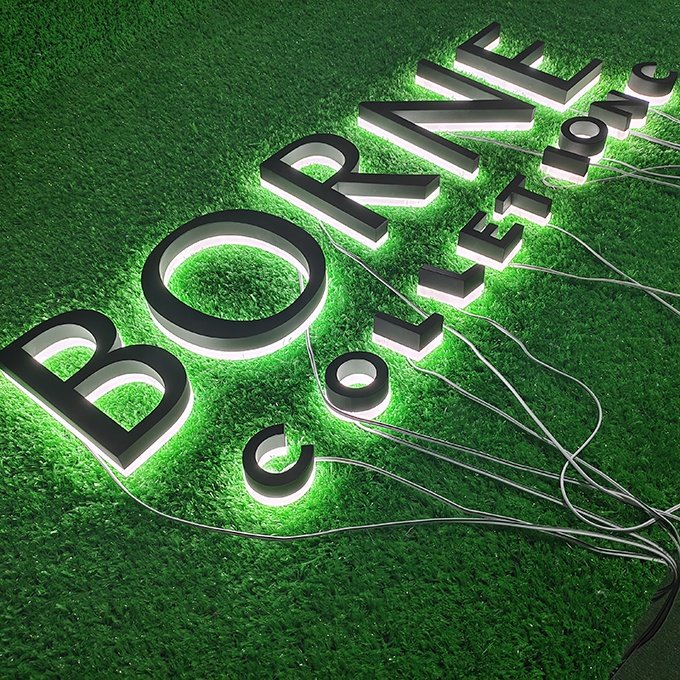Custom Gold 3d logo led channel letter sign outdoor led light 3d letter shop store front led signs Backlit Company business Sign
