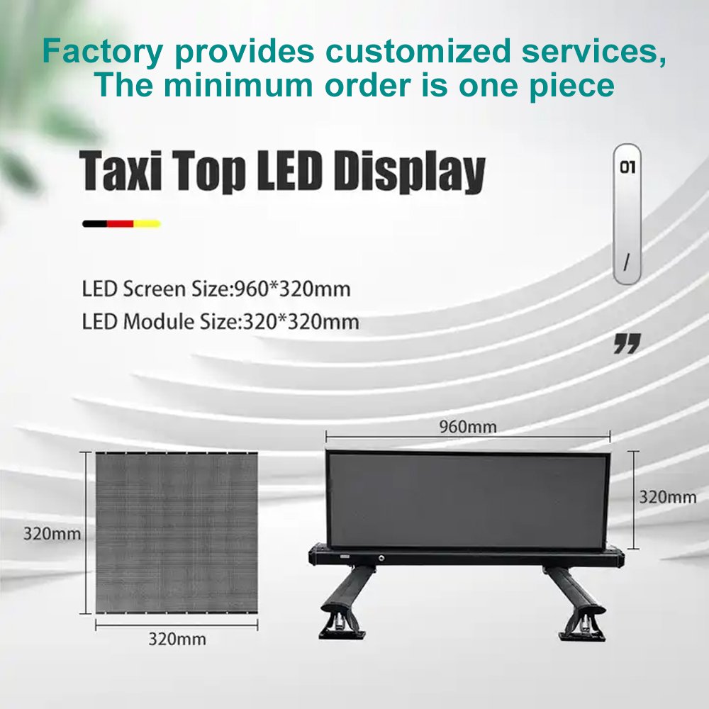 Bluetooth Car Display Led Sign 4G Advertising Taxi Lcd Screen Taxi Top Moving Led Display Digital Taxi Rooftop Advertising Board