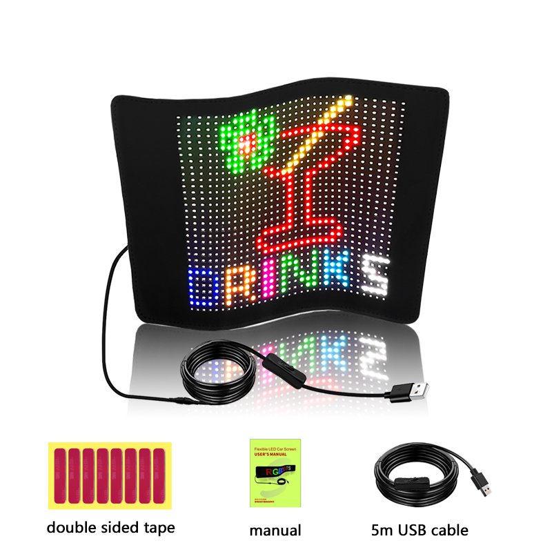 Car Led Screen Display Car smile Display Screen Rear Window Digital Car Display LED sign board for store advertising