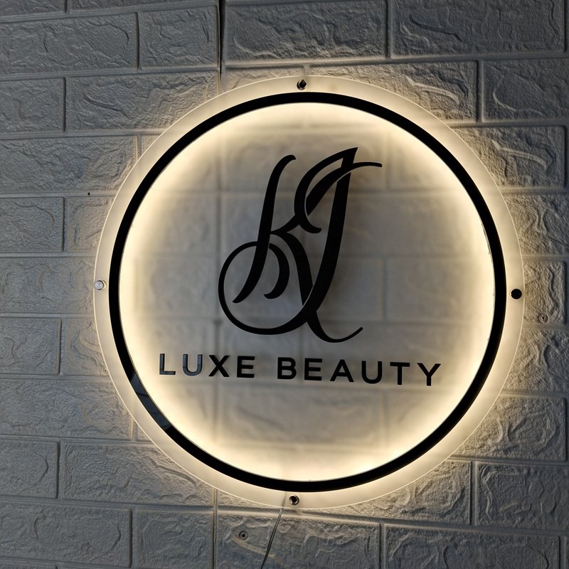 Custom Acrylic Gold Mirror Business Sign LED Backlit Indoor Wall Logo Sign Board Salon Nails Shop Name Illuminated Signage